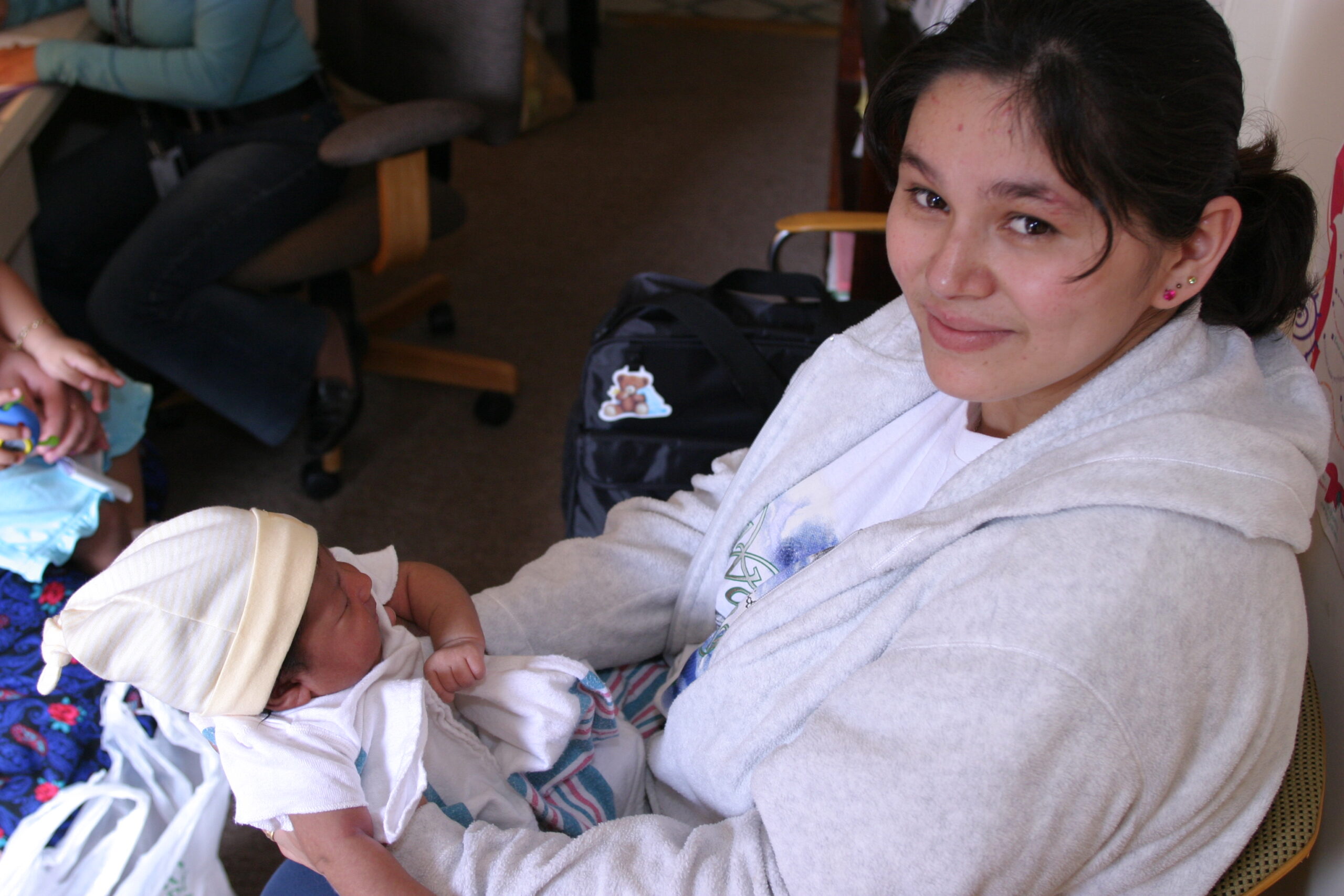 woman with baby